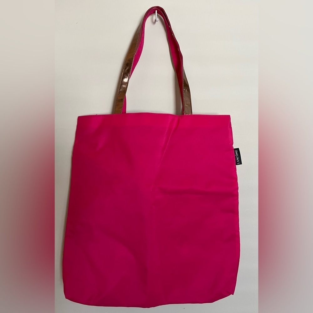 Lancôme Bright Pink Tote, Colorful Macaroon Lining, Handles, Reusable